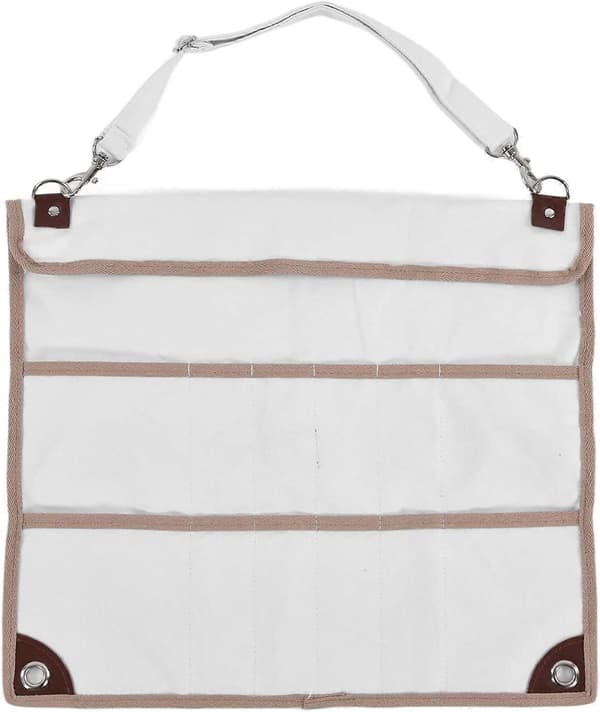 [RM]Camping Cutlery Bag, Hanging Organizer with Multiple Compartments and Strap, Foldable Cutlery Storage Bag