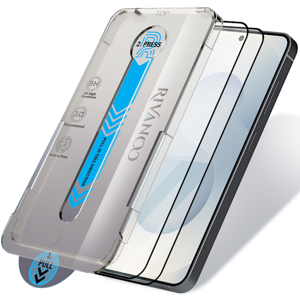 2-pack Samsung Galaxy S25 skärmskydd - härdat glas | [Automatisk installation] – bubbelfritt