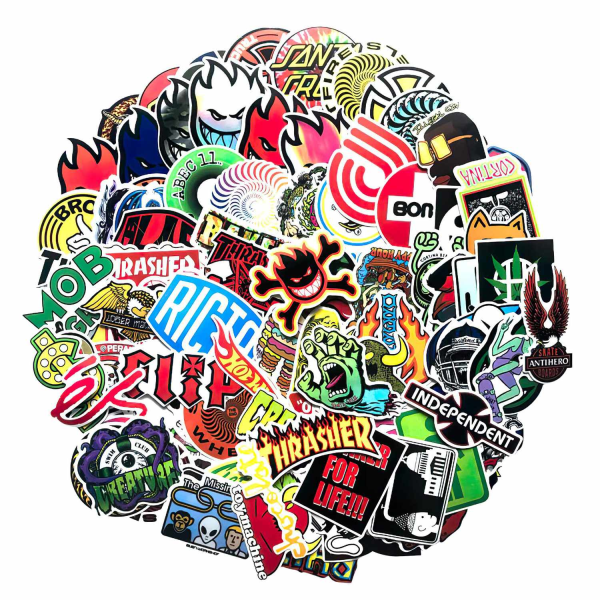 [RM]100x Stickers - Skateboard multicolor