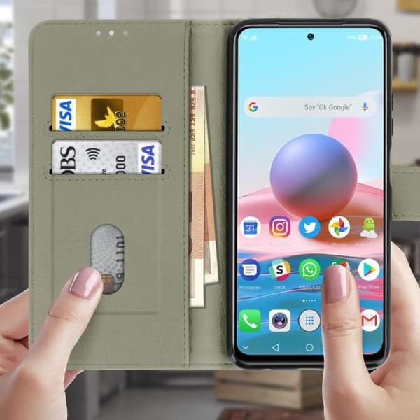 [RM]Xiaomi Redmi Note 10 / 10s Case Protection Card Holder Stand Function Grey