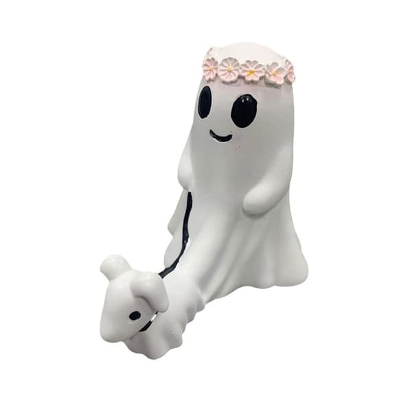 [RM]2 stk Halloween Spøgelse Gående Hund Statue Spøgelse Figur Halloween Dekorationer Have Græskar Dekor Display Samlinger
