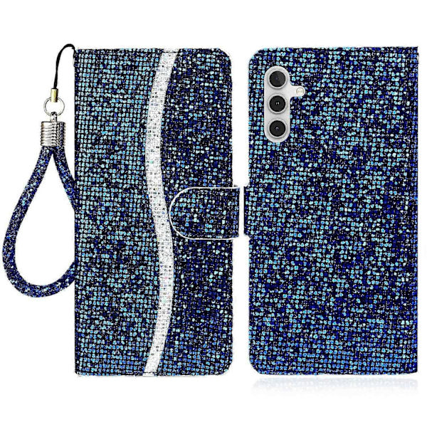 Fodral för Samsung Galaxy A16 5G/A16 4G PU Läder Plånbok Kortplatser Glitter Telefonskal Multicolor Style B