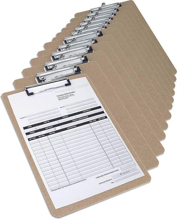 [RM]A4 Hardboard Clipboard with Low Profile Clip, 12-Pack