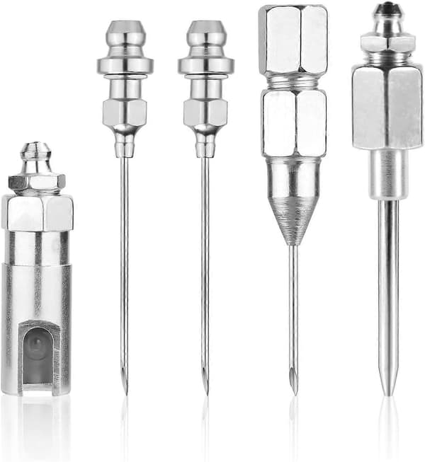 [RM] Grease Gun Needle Nozzle Kit, 5pcs Needle Grease Needle Tips Dispenser Hardened