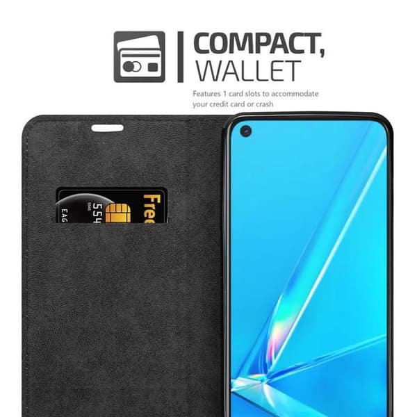 [RM]Case for Oppo A92 Case with flap in DARK BROWN Protective Wallet brun