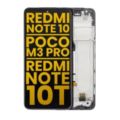 [RM]LCD-enhet med ram för Xiaomi Redmi Note 10 5G / Poco M3 Pro 5G / Redmi Note 10T 5G (Eftermarknad Plus) (Alla färger)