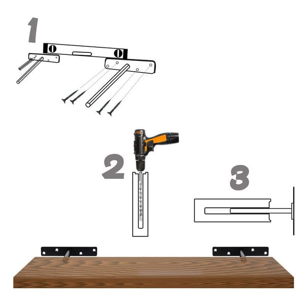 [RM]Floating Shelf Bracket 4 Pcs Series Iron Blind Shelf Support Floating Wood Shelf Brackets