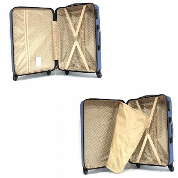 CELIMS FRANCE - Med Resväska 65cm | Weekendväska | ABS | 4 hjul 360° | Inbyggt lås | Blå Blå