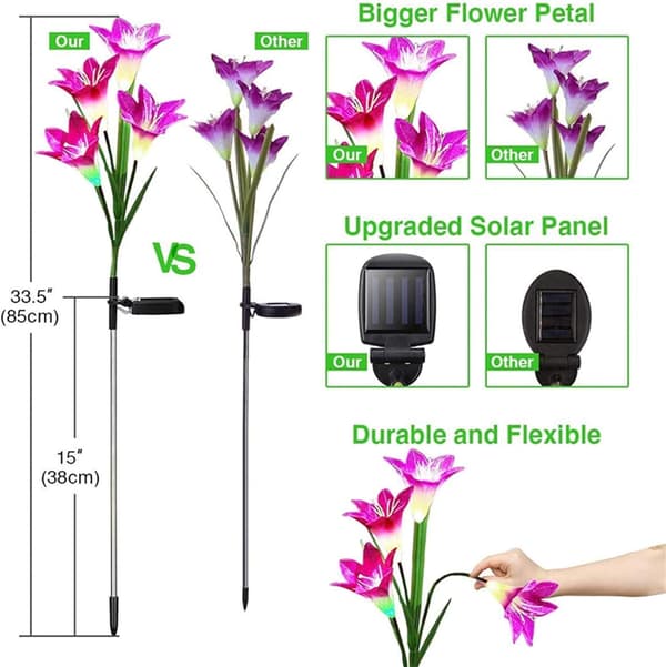 [RM]Solar lights outdoor garden, 2-pack solar lights for garden