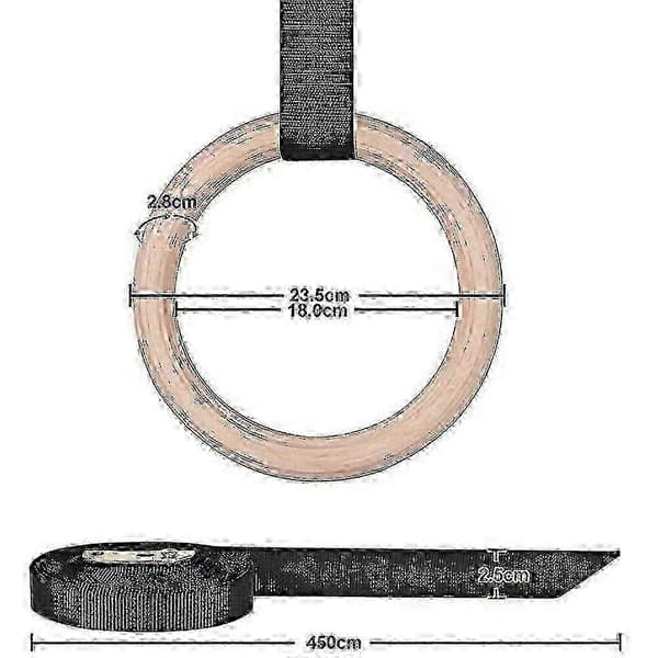[RM]2X Tre gymnastikkringer med justerbare nylonstropper 3cm