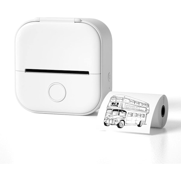 [RM]Portable Mini Sticker Printer Bluetooth Handheld Inkless Printing Device For Notes Labels White