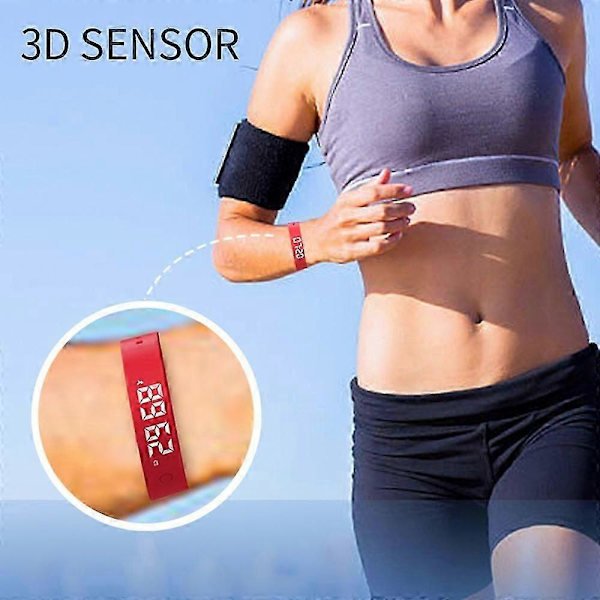 W5SV Smart Armband med Vibrerande Alarm, Sömnövervakning Digital Display Elektrisk Klocka - Multicolor Green