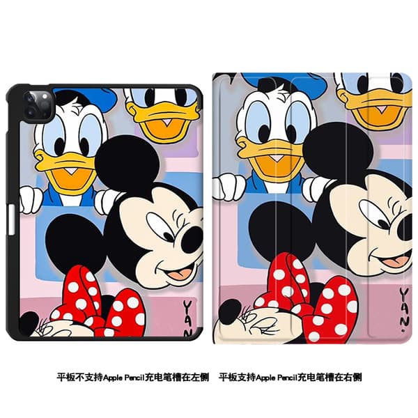[RM]Case for iPad Pro 9.7\" Donald Duck Mickey Mouse Tri Fold Back Sticker Duck Book