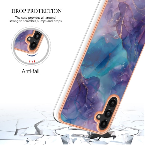 Samsung Yhteensopiva Galaxy A54 5G Kuori Marmori TPU Violetti 50