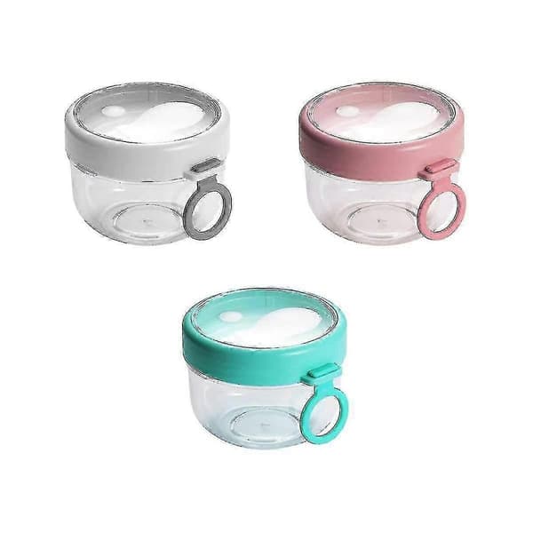 [RM] Overnight Oats Container with Lid and Spoon, 20oz Airtight Oatmeal Container Plastic Storage