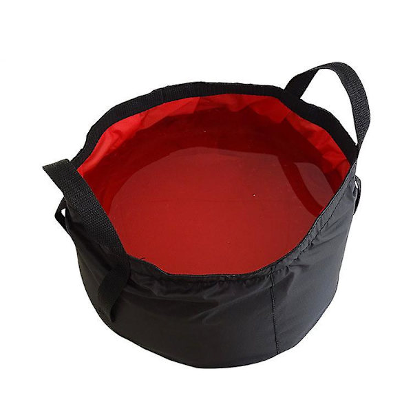 Hopfällbar Hink Utomhus Vikbar Vattenbehållare Bärbar Vattenbehållare För Resor Camping Red