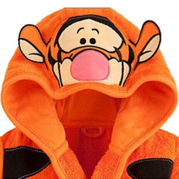 Børn Baby Mickey Mouse Hætte Fleece Badekåbe Morgenkåbe Drenge Piger Dyr Nattøj-b Yellow Tiger 4-5 Years