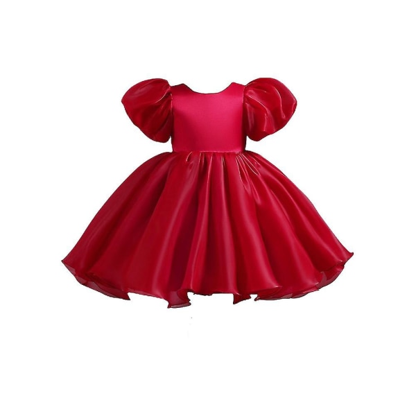 Toddle Flicka Födelsedagsklänning Vintage Bröllop Bal Klänning RED 130