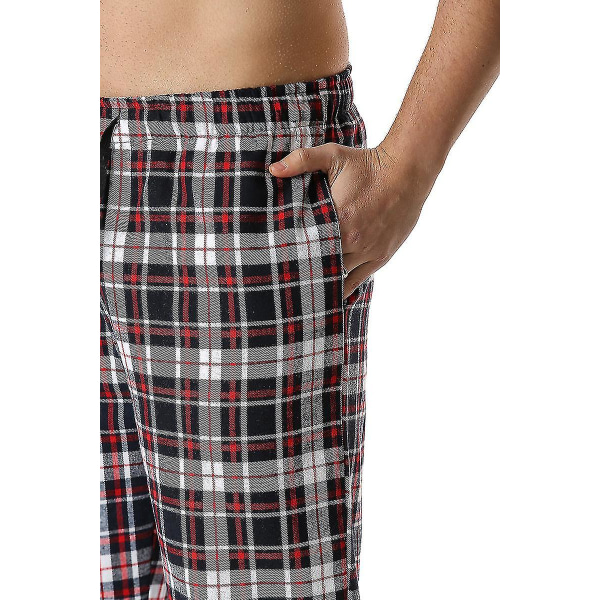 Herre Bomuld Vævede Pyjamasbukser, Letvægts Lounge Sovbukser med Tern COLOR 4 XL