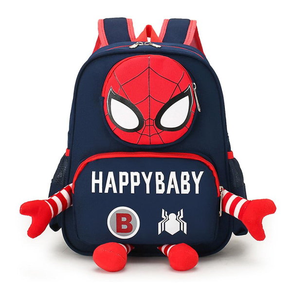 Spiderman Tryckt Ryggsäck Skolväska Vattentät Utomhus Reseryggsäck För Barn Pojkar Navy Blue