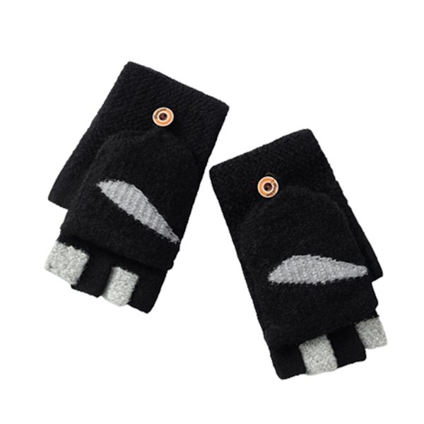 Faux Cashmere Voksenhansker Pustende Akryl Støtte Skriving Design For Kaldt Vær Utendørs Ski Og Sykling Black