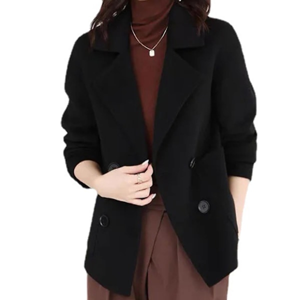 Dame Vinter Plus Size Jakke Oversized Koreansk Versjon Varm Kappe Frakk For Daglig Arbeid Kontorbruk Black XL