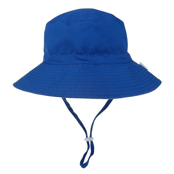 Sommar Baby Solhatt För 0-8 År Flickor Pojkar Babys Utomhus Uv-skydd Strandhatt Simhattar Bred Brätte Barn Hink Keps Royal blue Small