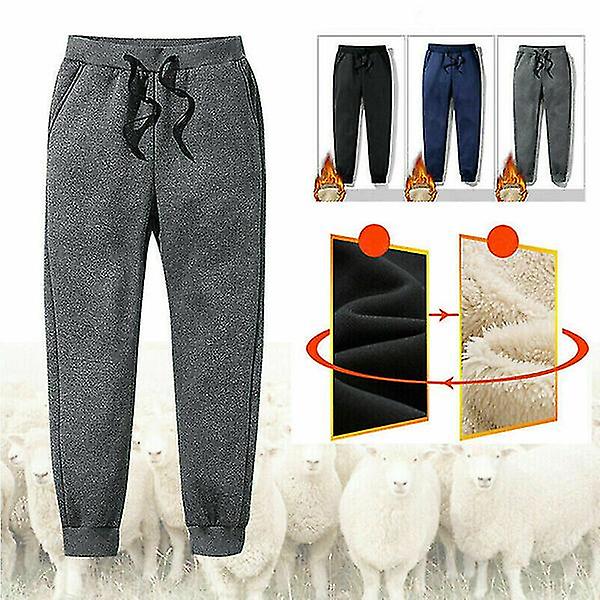 Tjocka termobyxor i fleece för män, varma fritidsbyxor för utomhusbruk, joggingbyxor grey 5XL