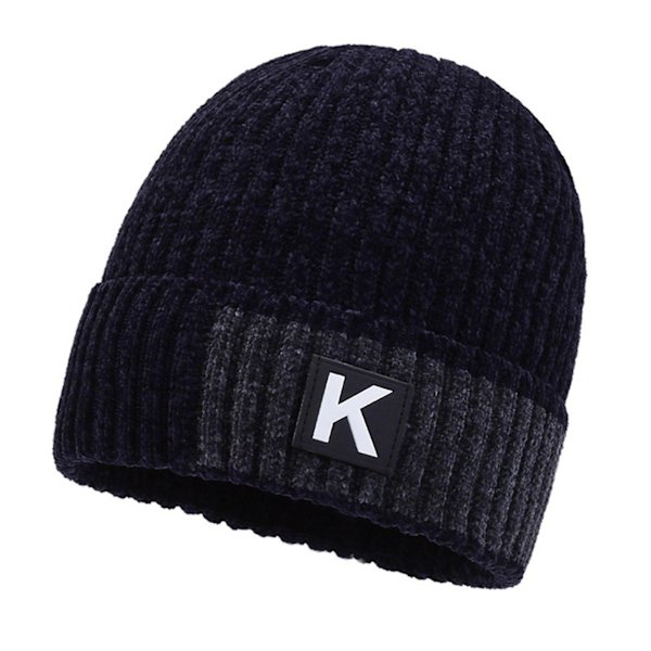 Klassisk Varm Vinterstrikhue til Alle Køn, Charmerende Design, Vinterhatte til Mænd til Udendørs Sportsaktiviteter Purplish Blue