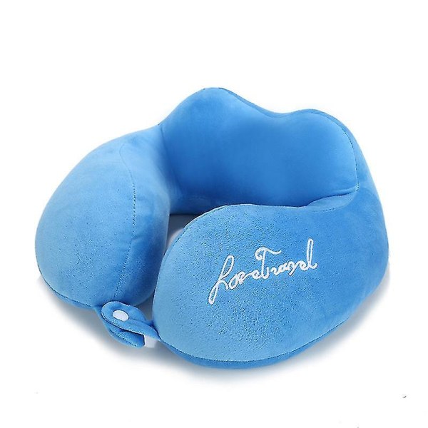 U-formad Nackkudde i Memory Foam Mjuk Långsam Återhämtning Rymd Sängkläder Resekudde Sea Blue