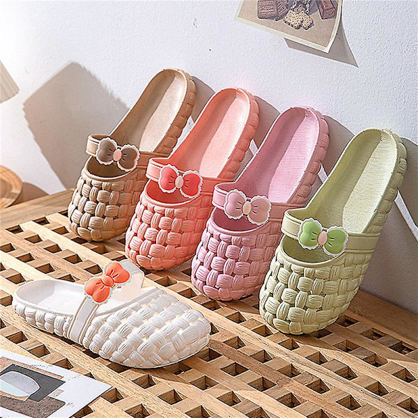Alsidige sommerslippers til damer, trendy ensfarvede slippers til studerende, afslappede hjemmesandaler, udendørs hjemmesko pink 35-36