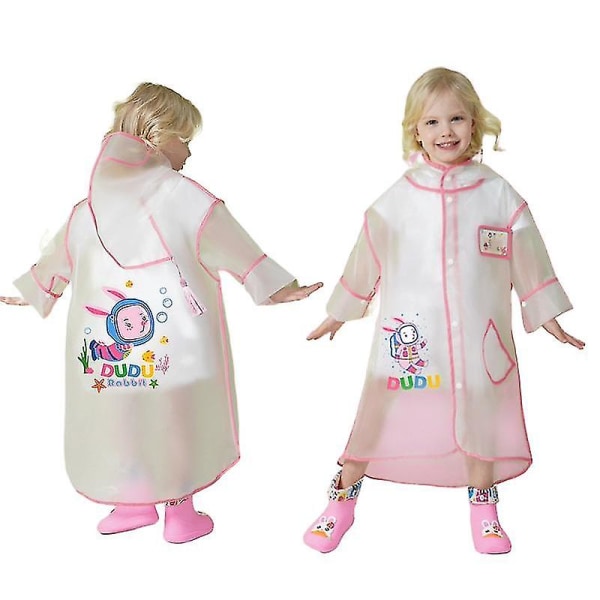 Yksiosainen sarjakuva dinosaurus lasten vedenpitävä poncho Pink Space Bunny M