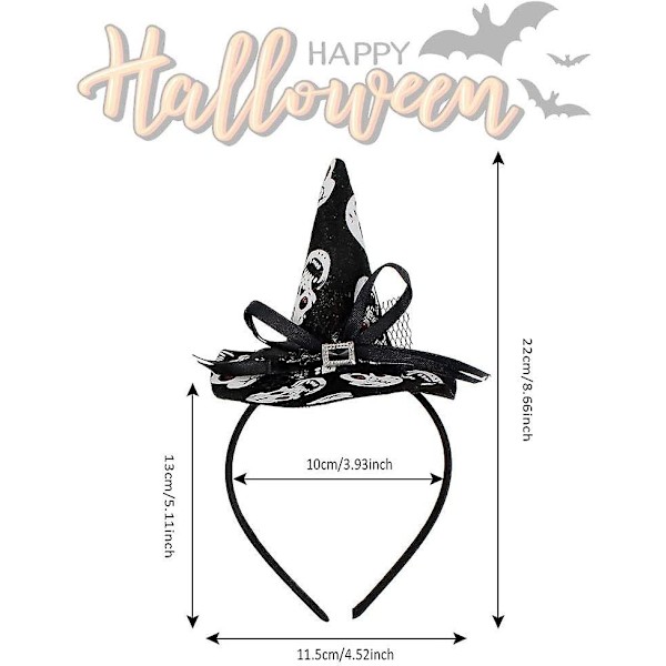 Sæt med 6 Halloween Hårbøjler, Halloween Heksehårbøjler til Halloweenfester og Maskerade