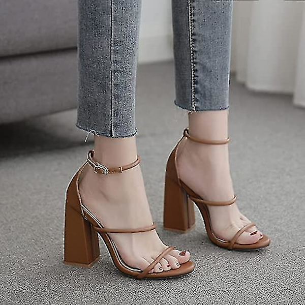 Dam Sandaler-block Heel Open Toe Sandaler 38
