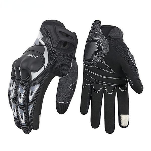 Motorcykelhandskar Tunn Mesh Andningsbar Alla Säsonger Ridhandskar Hel Fingerhandskar Anti Drop Slitstarka Racinghandskar Herr Sommar black XXL