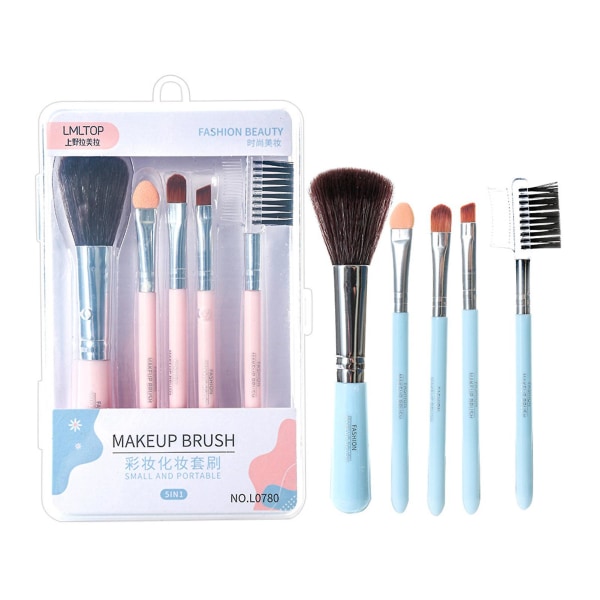 5 st Makeup Borstar Set Ergonomisk Design Borste Kit Lätt Att Rengöra För Vänner Familj Grannar Present AA