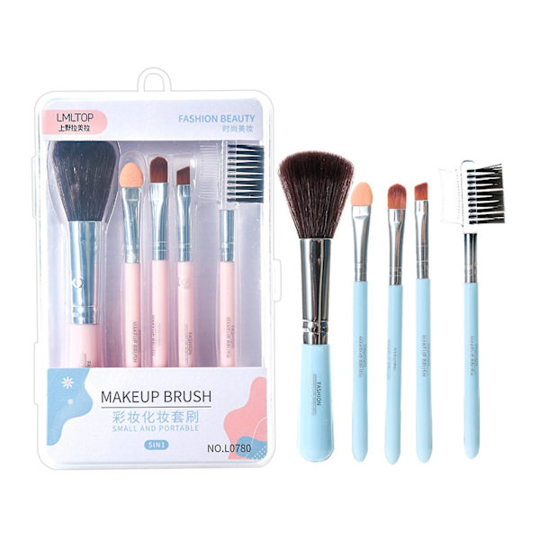 5 stk. Holdbart Makeup Børstesæt Ergonomisk Design Børstesæt Let At Rengøre Til Venner Familie Naboer Gave AA