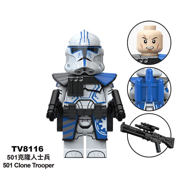 Star Wars Dockmonteringsdocka Mini Docka 10PCS-501 Clone Trooper, Anakin Skywalker