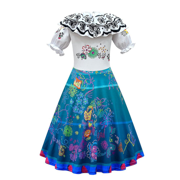Piger Encanto Mirabel Madrigal Kjole Kostume Cosplay Mirabel Prinsesse Kjoler Outfit 7-8 Years