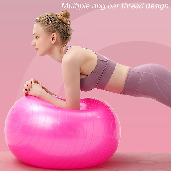 Yoga Boll för Träning - Spricksäker & Halkfri Balansboll av Gymkvalitet för Fitness, Födsel och Träning rose Red