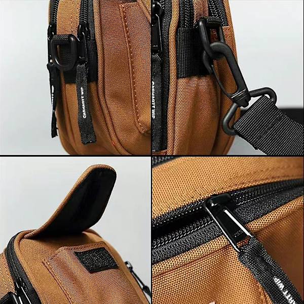 Fyrkantig Crossbody-väska för dam och herr, justerbar rem, liten axelväska för resor Khaki