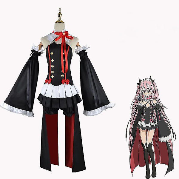 Seraph Of The End Krul Tepes Cosplay Kostymset Med Peruk Häxa Vampyr Halloween Karneval Anime Kostym With wig L