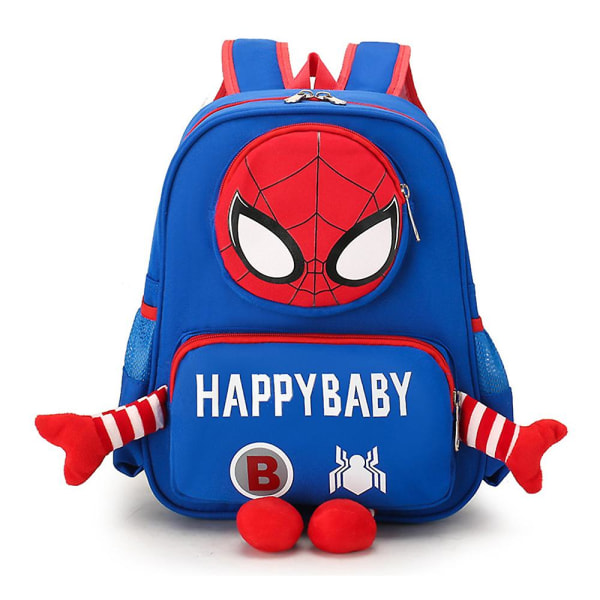 Spiderman Tryckt Ryggsäck Skolväska Vattentät Utomhus Reseryggsäck För Barn Pojkar Dark Blue