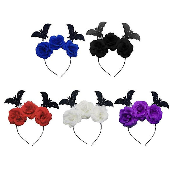 Halloween Flagermus Hårbøjle Ond Heks Hoved Sød Hårpynt Ornament til Hjemmet Børnedagsfest Kostume White