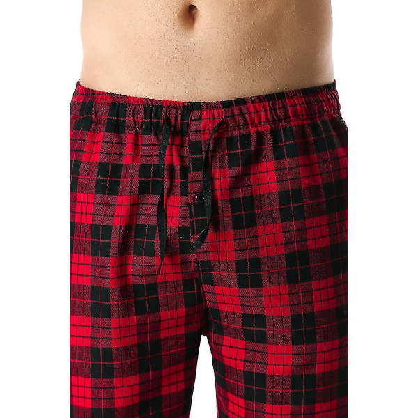 Bomullsvevde pyjamasbukser for menn, rutete lette lounge-sovebukser COLOR 5 S