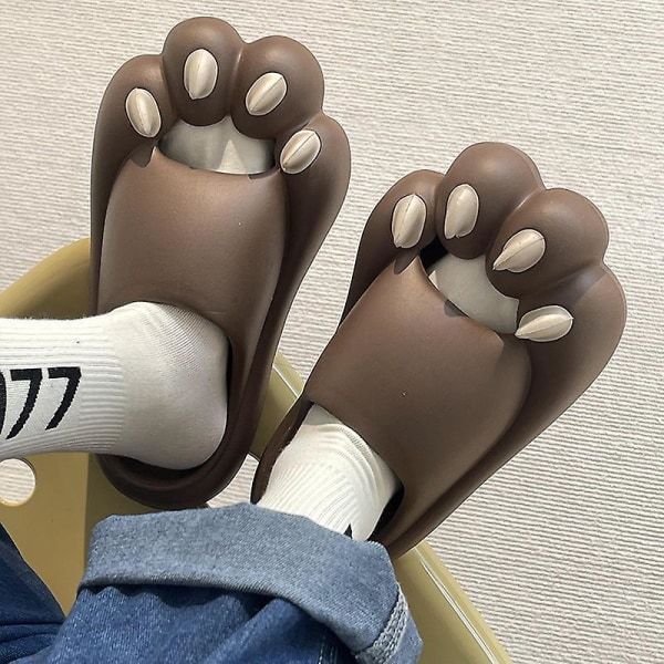 Tofflor Kvinnor Söta Katt Tass Sommar Par Hem Mode Halkfri Bekväm Märke Seriefigur Brown 40