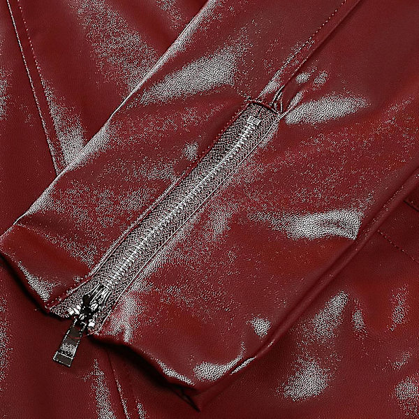 Höst Herr Pu All-match Casual Lapel Motorcykel Läderjacka L Red