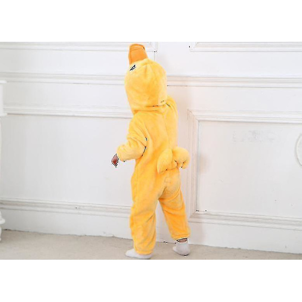 Unisex Dyrekostume Vinter Efterår Flanel Hætte Jumpsuit Duck 90