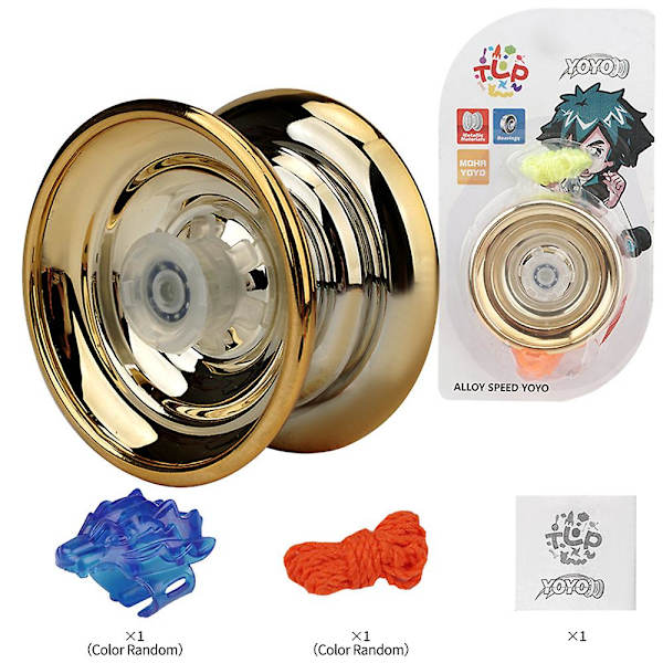 Yo-yos Boll Metall Legering Speed Yoyo Med Ring Och Rep Yo-yo Leksaksset För Barn Pojkar Gold