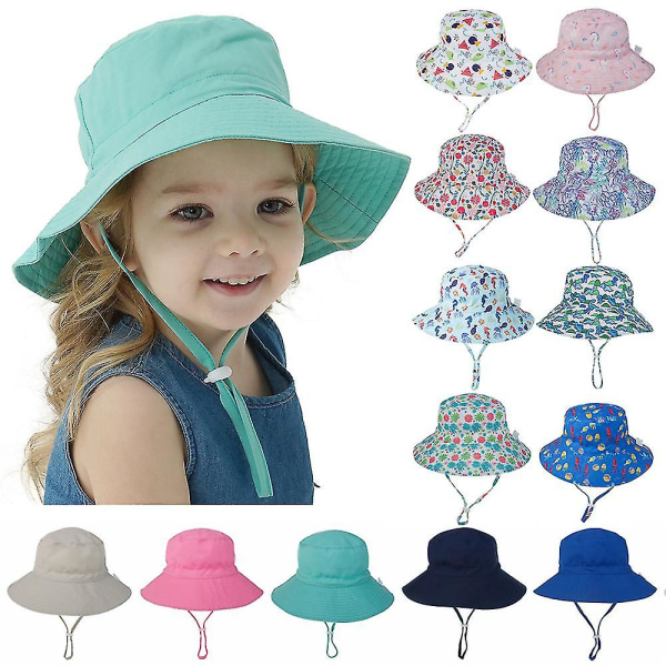 Sommar Baby Solhatt För 0-8 År Flickor Pojkar Babys Utomhus Uv-skydd Strandhatt Simhattar Bred Brätte Barn Hink Keps Beige Small